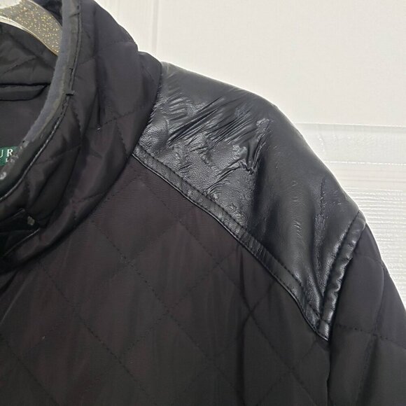 Lauren Ralph Lauren Quilted Field Jacket Equestrian Western Black Womens Size 1X - Picture 6 of 16